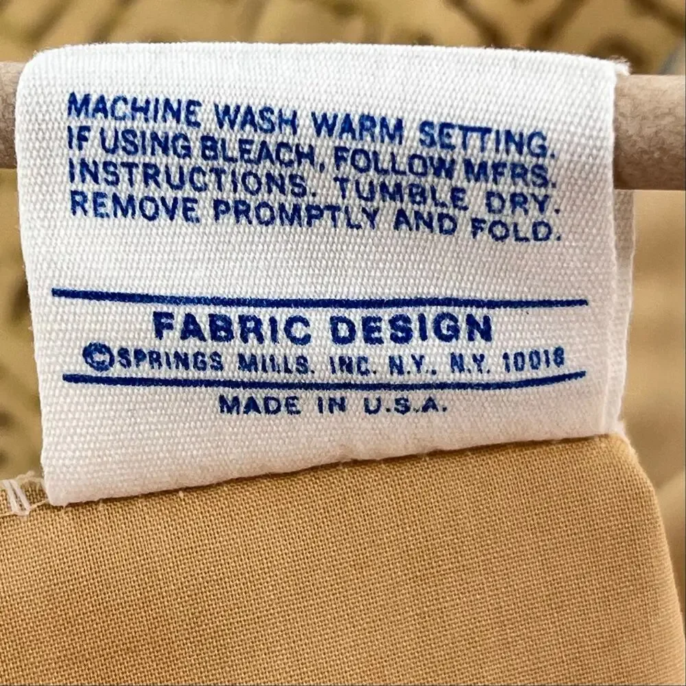 80s Artisanal Earth Tone Sheet Set 1980s Vintage Double Springmaid 4 Piece Set